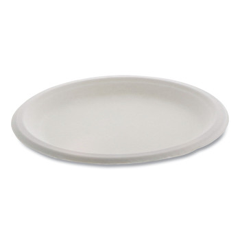 Pactiv Corp. YMC500090002 EarthChoice 9 in. Compostable Fiber-Blend Bagasse Plates - Natural (500/Carton)