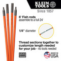 Fish Tape & Accessories | Klein Tools 56324 4-Piece 6 ft. Lo-Flex Fish Rod Set image number 5