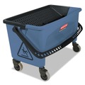 Mop Buckets | Rubbermaid Commercial FGQ93000BLUE 3 gal. Microfiber Finish Bucket with Lid - Blue image number 0
