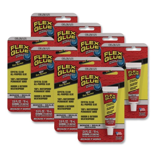 Adhesives & Glues | Flex Seal Products GFSCLRMINI-8 0.6 oz Crystal Clear All-Purpose Glue - Dries Clear (8/Carton) image number 0