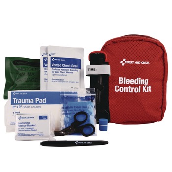 First Aid Only 16-Piece Right Response Bleeding Control Kit for Limb and Chest Wounds