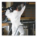 Bib Overalls | Ansell KCC49112 A20 Breathable Particle Protection Coveralls with Hood and Elastic Back - Medium, White (24/Carton) image number 3