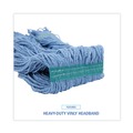 Mops | Boardwalk BWK502BLNB Super Loop Wet Cotton/Synthetic Mop Head - Medium, Blue image number 4