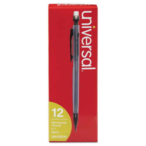  | Universal UNV22010 0.7 mm HB (#2) Mechanical Pencil - Black Lead, Smoke/Black Barrel (1 Dozen) image number 0