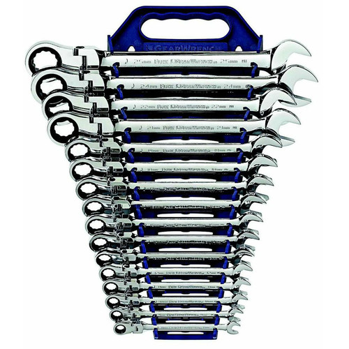 Combination Wrenches | GearWrench 9902 16-Piece 12-Point Metric Flex Combo Ratcheting Wrench Set image number 0