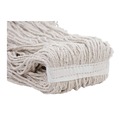 Mops | Boardwalk BWK432C 32 oz. Pro Loop Web/Tailband Premium Standard Mop Head - White (12/Carton) image number 3