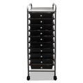 Office Jansan | Advantus 34007 1 Shelf 10 Drawers 13 in. x 15.38 in. x 37.75 in. Metal Portable Drawer Organizer - Matte Gray/Smoke image number 1