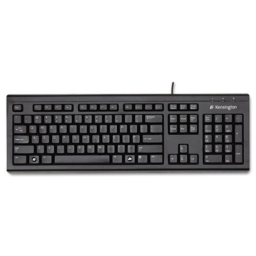 Office & Office Supplies | Kensington K64370A Keyboard for Life Slim Spill-Safe Keyboard, 104 Keys - Black image number 0