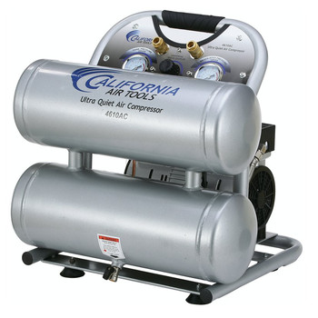  | California Air Tools 4610AC 1 HP 4.6 Gallon Ultra Quiet and Oil-Free Aluminum Tank Twin Stack Air Compressor
