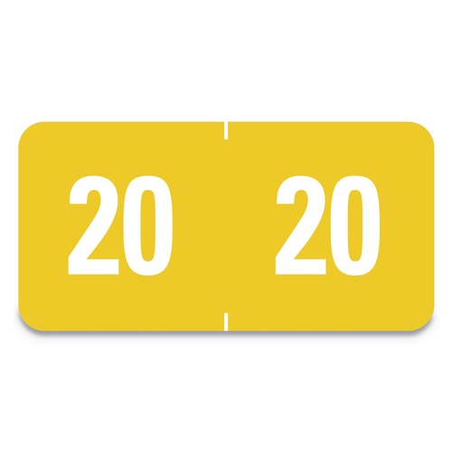 Office Jansan | Smead 67920 0.5 x 1 Yearly End Tab 20 File Folder Labels - Yellow (250/Pack) image number 0