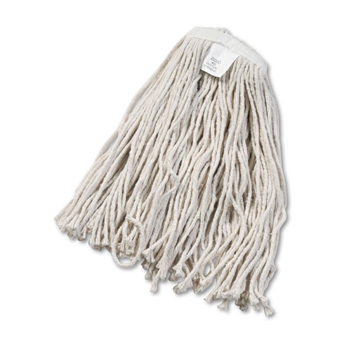 Mops | Boardwalk BWK2020CEA #20 Cut-End Cotton Wet Mop Head - White image number 0