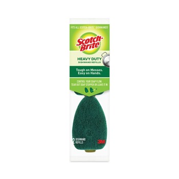 PRODUCTS | Scotch-Brite 481-7-RSC 2.9  in. x 2.2 in. Soap-Dispensing Dishwand Sponge Refills - Green (2/Pack)