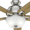 Ceiling Fans | Hunter 53335 52 in. Donegan Brushed Nickel Ceiling Fan with Light image number 7