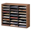 Office Jansan | Fellowes Mfg Co. 25043 24 Sections 29 in. x 11-7/8 in. x 26-7/16 in. Literature Organizer - Letter, Medium Oak image number 1