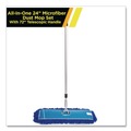 Mops | Gritt Commercial GRI17424T 24 in. x 5 in. 72 in. Silver Aluminum Handle Microfiber Dust Mop Set with Telescopic Handle - Blue (1-Kit) image number 10