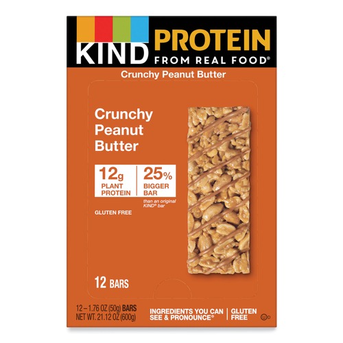 KIND 1.76 oz. Protein Bars - Crunchy Peanut Butter (12/Pack)