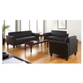Office Jansan | Alera ALERL21LS10B Reception Lounge Sofa Series 77 in. x 31.5 in. x 32 in. 3-Cushion Sofa - Black image number 3