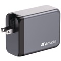 Office Electronics & Batteries | Verbatim 32204 200 Watts 4-Port GaN Wall Charger - Black/Gray image number 1