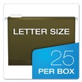 File Folders | Pendaflex 04152X1 1 in. Extra Capacity 1/5-Cut Tabs Reinforced Hanging Letter File Folders with Box Bottom - Green (25/Box) image number 1
