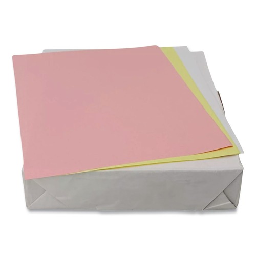 Office Jansan | PM Company 59106 8.5 x 11 Digital 3-Part Carbonless Paper - White/Canary/Pink (2505/Carton) image number 0