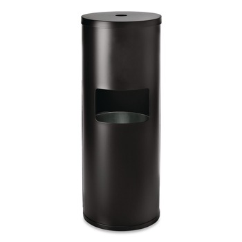 Gritt Commercial GRI509BLK 13.1 in. x 13.1 in. x 36 in. Floor Stand Wet Wipe Dispenser Station with 7 Gallon Built-In Trash Can - Black