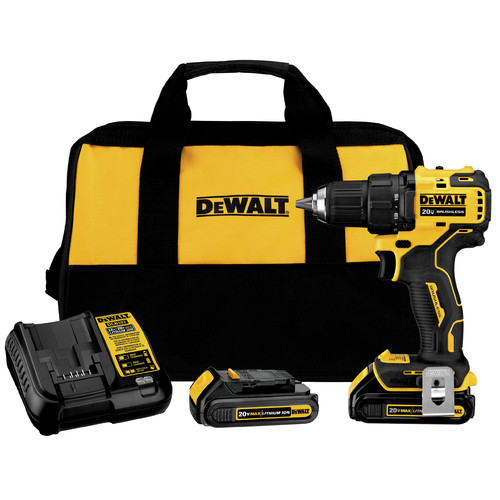 Drill Drivers | Factory Reconditioned Dewalt DCD708C2R ATOMIC 20V MAX Brushless Compact Lithium-Ion 1/2 in. Cordless Drill Driver Kit (1.5 Ah) image number 0