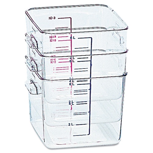 Rubbermaid Commercial FG630200CLR SpaceSaver 8-4/5 in. x 8-3/4 in. x 2-7/10 in. 2 Quart Square Container - Clear image number 0