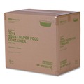 Food Trays, Containers, and Lids | Eco-Products EP-BSC32S-GS GreenStripe 7.28 in. Diameter x 2.48 in. 32 oz. Paper Food Containers - White (300/Carton) image number 4
