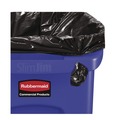 Trash & Waste Bins | Rubbermaid Commercial FG354007BLUE 23 Gallon Slim Jim Recycling Plastic Container with Venting Channels - Blue image number 4