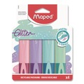 Highlighters | Maped Helix 742046 Fluo Peps Pastel Glitter Chisel Tip Highlighter - Assorted Ink/Assorted Barrel (4/Pack) image number 0