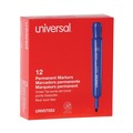 Permanent Markers | Universal UNV07053 Broad Chisel Tip Permanent Marker - Blue (1 Dozen) image number 1