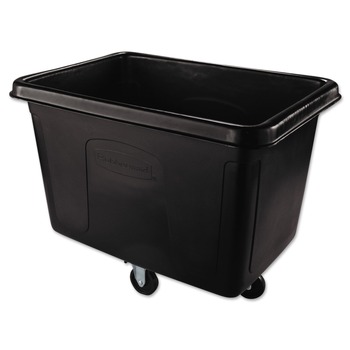 Rubbermaid Commercial 500 lbs. Capacity 105 Gallon Plastic Cube Truck - Black