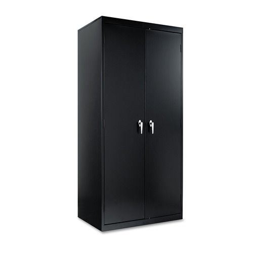Office Filing Cabinets & Shelves | Alera CM7824BK 36 in. x 78 in. x 24 in. Assembled High Storage Cabinet with Adjustable Shelves - Black image number 0