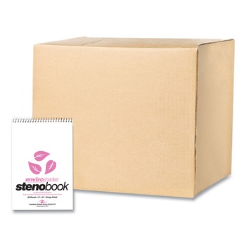 Roaring Spring 6 in. x 9 in. Pink 80-Sheets EnviroShades Gregg Rule Steno Pad - White Cover (24/Carton)