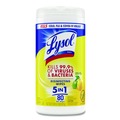 Cleaning & Janitorial Supplies | LYSOL Brand 19200-77182 7 in. x 7.25 in. 1-Ply Disinfecting Wipes - Lemon and Lime Blossom, White (80 Wipes/Canister) image number 0