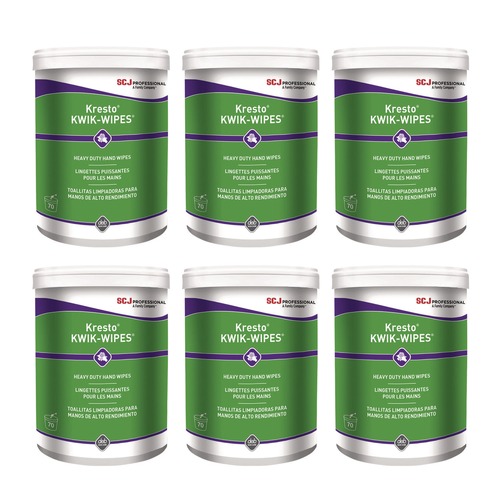 Hand Wipes | SC Johnson KKW70W 7.9 in. x 5.7 in. 1-Ply Kresto KWIK-WIPES Cloth - Citrus, White (6 Packs/Carton) image number 0