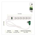 Office Electronics & Batteries | GoGreen Power GG-16103MS 2.5 ft. Cord 160 Joules 6-Outlet Surge Protector - White image number 1