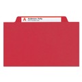 File Folders | Smead 18731 1 Divider Four SafeSHIELD Fasteners Legal Size Four-Section Pressboard Top Tab Classification Folders - Bright Red (10/Box) image number 2