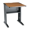Office Carts & Stands | Safco 1934 23.5 in. x 28 in. x 30 in. Fax/Printer Stand with Reversible Top - Medium Oak/Black image number 1