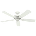 Ceiling Fans | Hunter 53358 52 in. Fletcher Five Minute Ceiling Fan with Light (Fresh White) image number 1