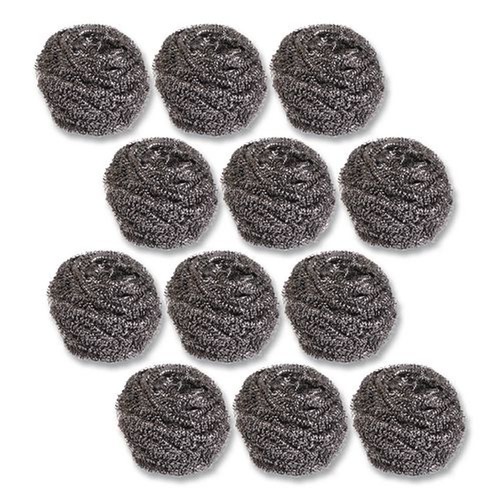 Sponges & Scrubbers | Boardwalk 84BWK SS 2-1/2 in. x 2-3/4 in. Stainless Steel Scrubber - Steel Gray (12/Carton) image number 0