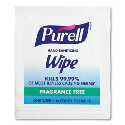 Cleaning & Janitorial Supplies | PURELL 9021-1M 5 in. x 7 in. Individually Wrapped Unscented Premoistened Sanitizing Hand Wipes - White, (1000/Carton) image number 0