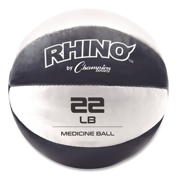 Champion Sports 22 lbs. Rhino Leather Medicine Ball - Black/White