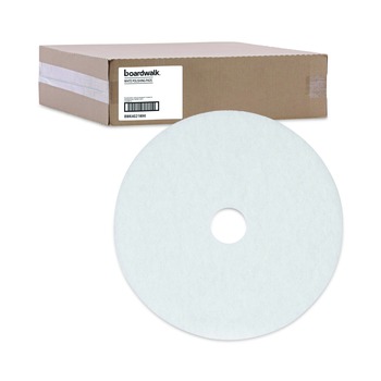 Boardwalk 21 in. Diameter Polishing Floor Pads - White (5/Carton)