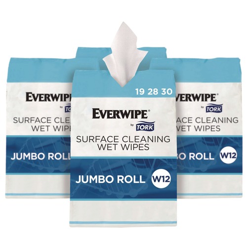 Cleaning & Janitorial Supplies | Tork 192830 6 in. x 6 in. 1-Ply Surface Cleaning Wet Wipe - Lemon, White (4 Rolls/Carton) image number 0