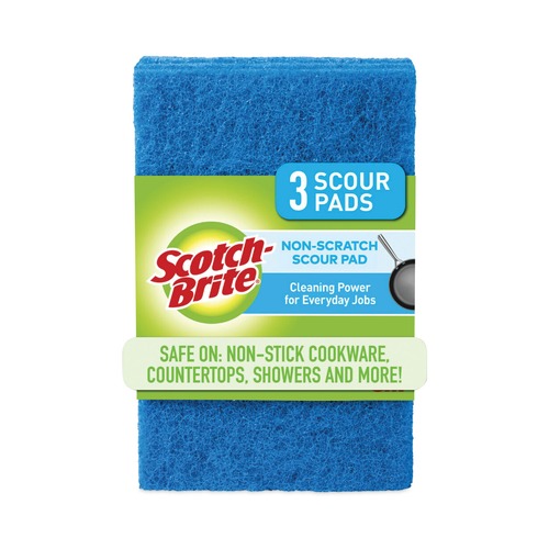 Cleaning Cloths | Scotch-Brite 623-10 3 x 6 Non-Scratch Scour Pads - Blue (10/Carton) image number 0