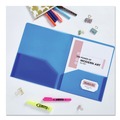 Office Jansan | Avery 47811 20-Sheet Capacity 11 in. x 8.5 in. Plastic Two-Pocket Folder - Translucent Blue image number 3