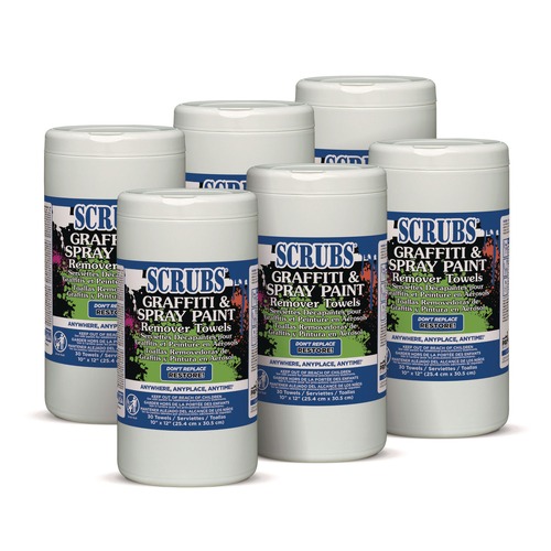 Cleaning & Janitorial Supplies | SCRUBS 90130 10 in. x 12 in. Graffiti and Paint Remover Towels (6/Carton) image number 0