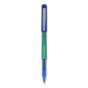 Pilot 0.5 mm Extra-Fine Precise V5 BeGreen Stick Roller Ball Pen - Blue Ink, Blue Barrel (1-Dozen)