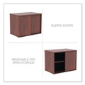 Office Filing Cabinets & Shelves | Alera ALELS593020MC Open Office Desk Series 29.5w x 19.13d x 22.78h Low Storage Cabinet Credenza - Medium Cherry image number 5
